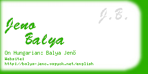 jeno balya business card